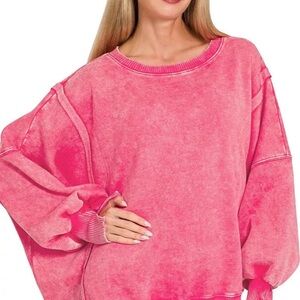 Bright Pink Oversized Sweatshirt NWT